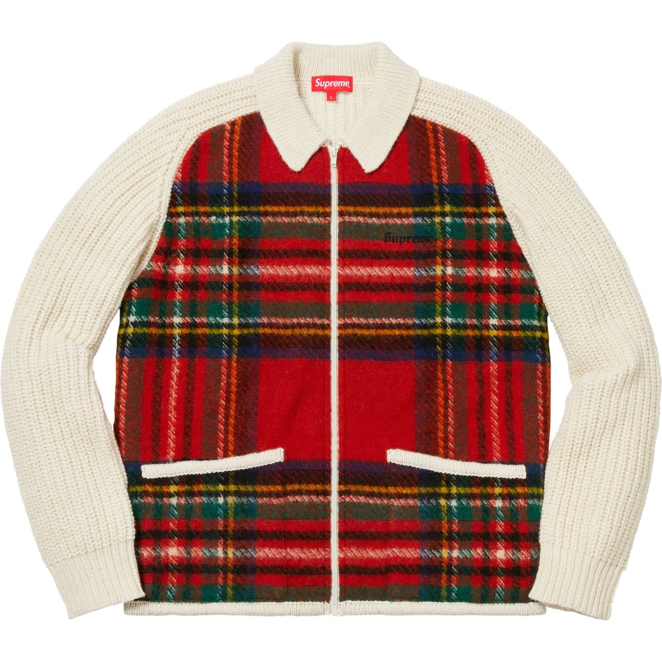Plaid Front Zip Sweater view 4